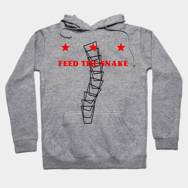 feed the snake (black red text) Hoodie by branfordia